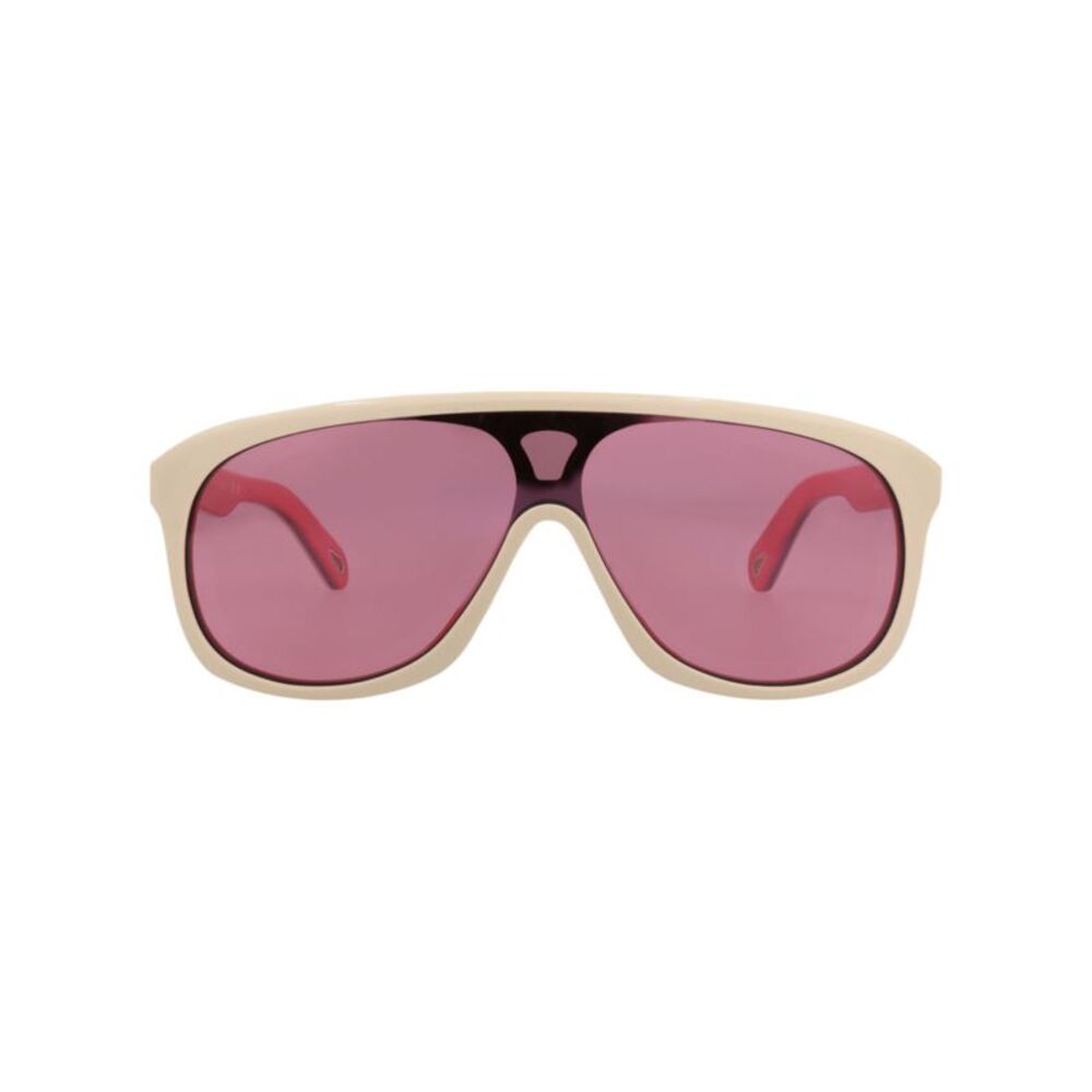 Chloé Aviator-Frame Recycled Acetate Sunglasses Ivory Womens